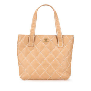 Pre-Loved Chanel Small CC Calfskin Wild Stitch Tote